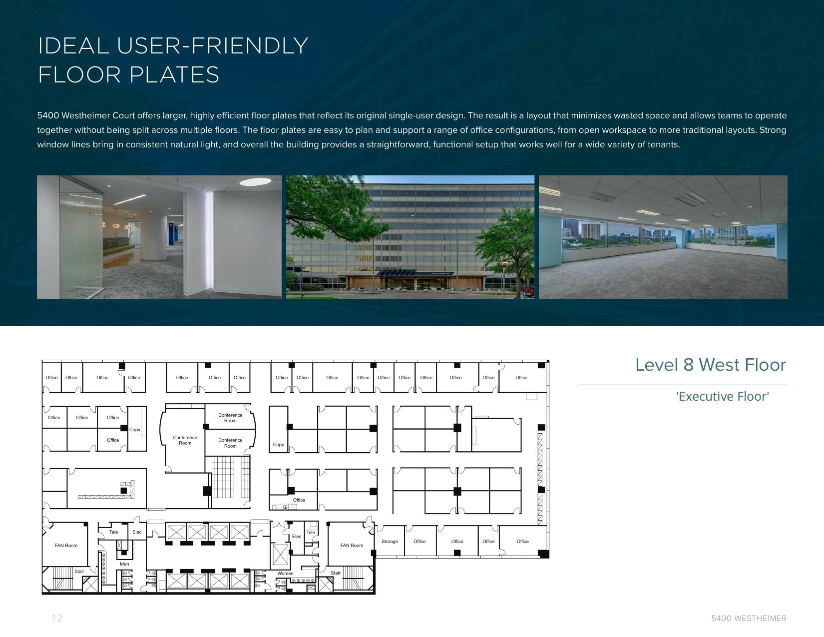 Typical floor plate exhibit for 5400 Westheimer Court